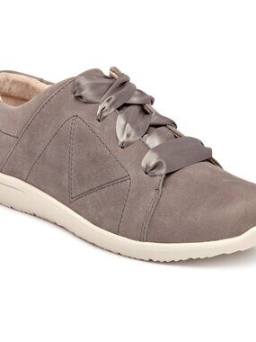 Vionic Lindsey Nubuck Leather Sneakers SZ 11 Gray Comfort NWOT